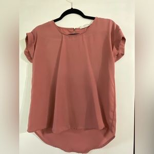 Pink Rose Vintage top with zipper size small